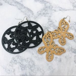 Laser Cut Butterfly Dangle Earrings